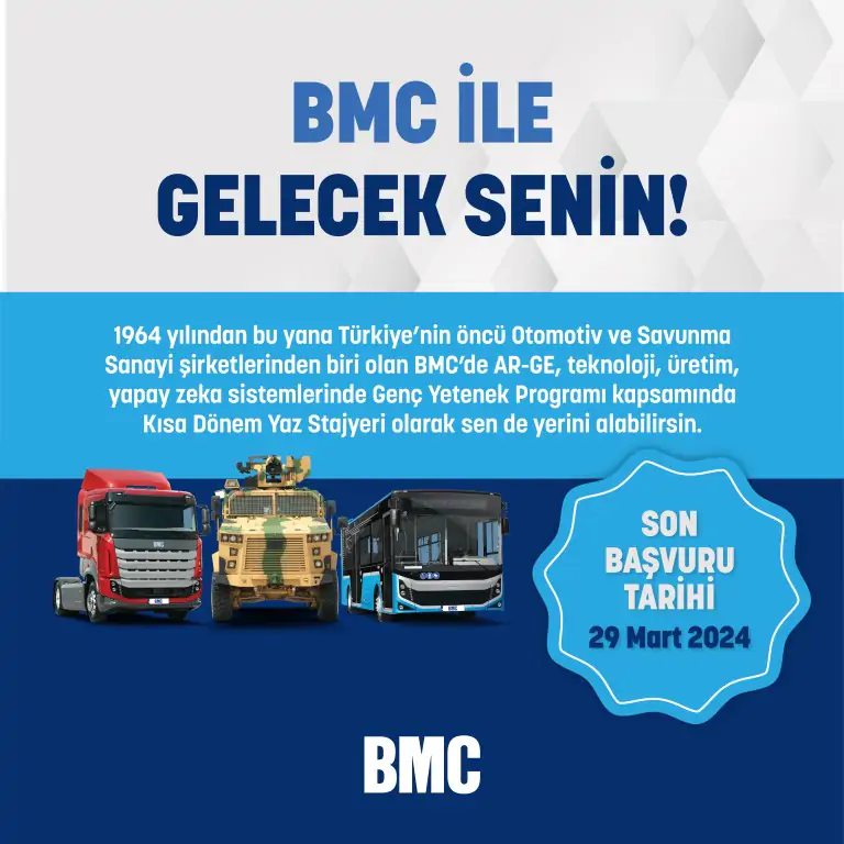 BMC KISA DÖNEM STAJ PROGRAMI BAŞLIYOR